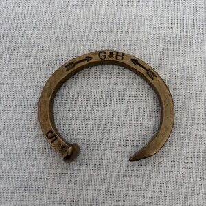 Giles & Brother Original Le Beau Railroad Spike Cuff in Brass 1/4” thick